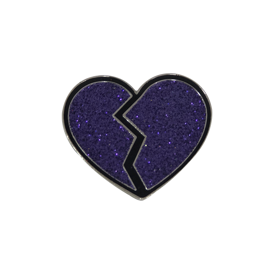 broken heart pin (purple)